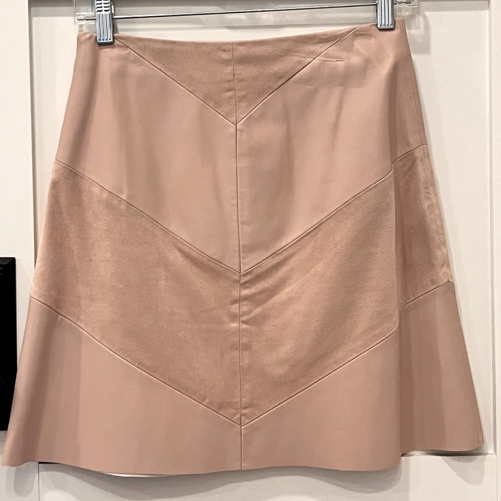 Zara Vegan Leather and Suede Mini Skirt